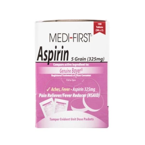 Aspirin Tablets 325mg 50x2/Bx