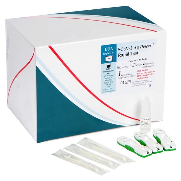 Detect SCoV-2 Ag Test Kit CLIA Waived 50/Bx