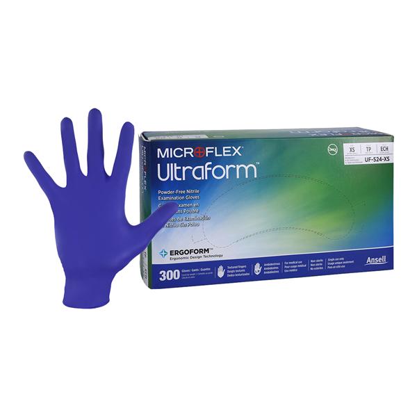 MICROFLEX Ultraform Nitrile Exam Gloves X-Small Standard Violet Blue Non-Sterile