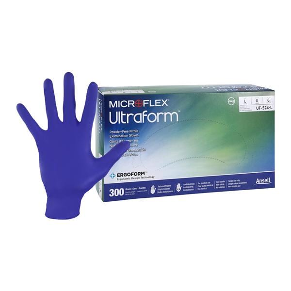 MICROFLEX Ultraform Nitrile Exam Gloves Large Standard Violet Blue Non-Sterile