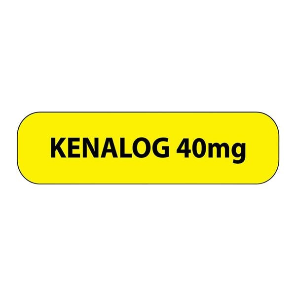 Paper Label Kenalog 40mg 666/Roll Yellow 1-7/16x3/8" 1/Rl