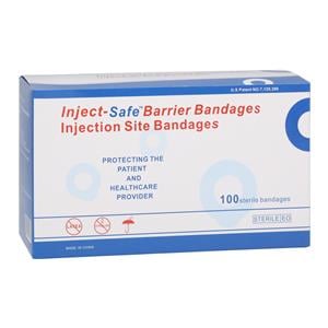 Inject-Safe Adhesive Patch Barrier Elastic 1-3/8" Clear Sterile 100/Bx, 20 BX/CA