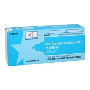 Dextrose 50% Injection 50% Luer-Jet Prefilled Syringe 50mL 10/Package