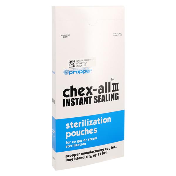 Chex-All III Sterilization Pouch Instant Seal 5.25 in x 10 in 100/Bx