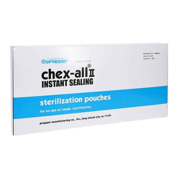 Chex-All II Sterilization Pouch Instant Seal 8 in x 16 in 125/Bx