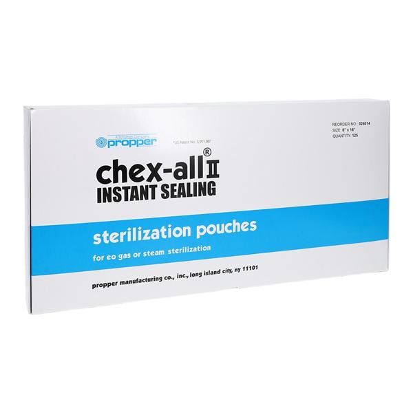 Chex-All II Sterilization Pouch Instant Seal 8 in x 16 in 125/Bx