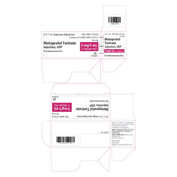 Metoprolol Tartrate Injection 1mg/mL SDV 5mL 10/Bx