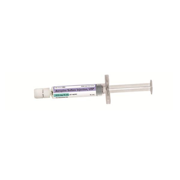 Atropine Sulfate Injection 0.1mg/mL Single Dose Prefilled Syringe 5mL 10/Package