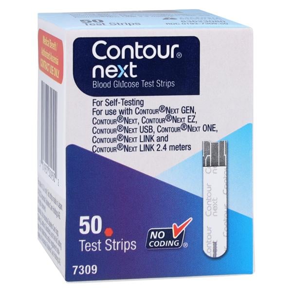 Contour Next Glucose Test Strips CLIA Waived For Personal Use 50/Bx, 24 BX/CA