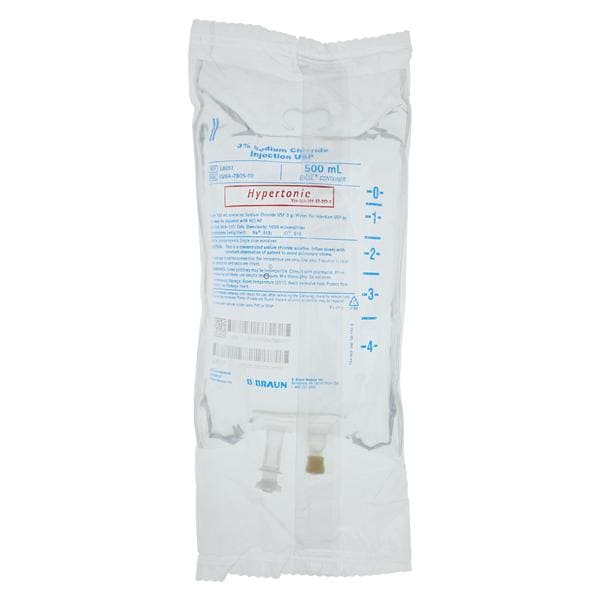 IV Bag Bag 3%Sodium Chloride 500mL Excel IV Bag Container 24/Ca