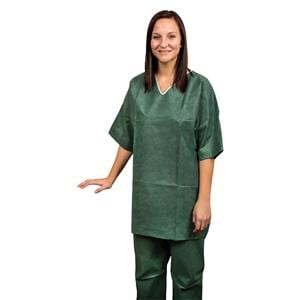 Scrub Shirt 54-56" Green 3X Large Non Woven Disposable 30/Ca