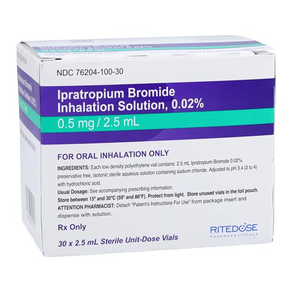 Ipratropium Bromide Inhalation Solution 0.02% Vial 2.5mL 30/Packa...