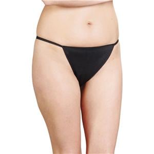 Thong Underwear Poly Black One Size Disposable 50/Bg