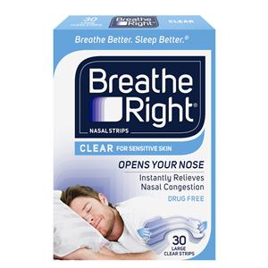 Breathe Right Nasal Strips Large/Clear 30/Bx, 24 BX/CA