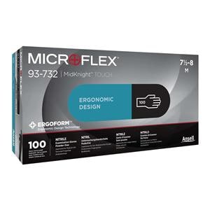 MICROFLEX MidKnight Touch Nitrile Exam Gloves X-Large Black Non-Sterile