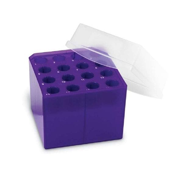 Cube Tube Rack 16 Place 15mL Purple 5/Pk