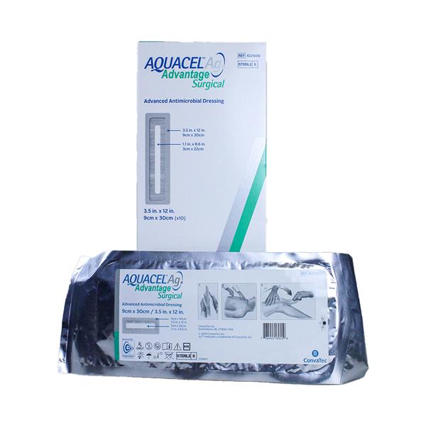 Aquacel Ag Advantage Hydrofiber/Polyurethane Film Post-Op Dressing 3-1/2x12