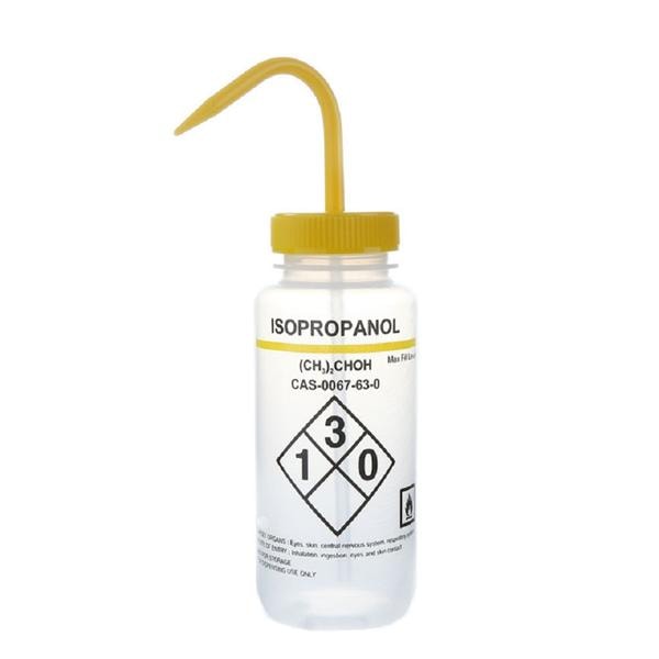 Wash Bottle Isopropanol Clear/Yellow 500mL 6/Pk