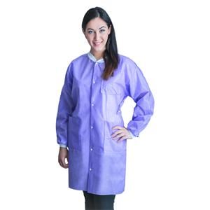 FitMe PPE Lab Coat Spunbonded / Meltblown / Spunbonded SMS Medium Lavender 10/Bg