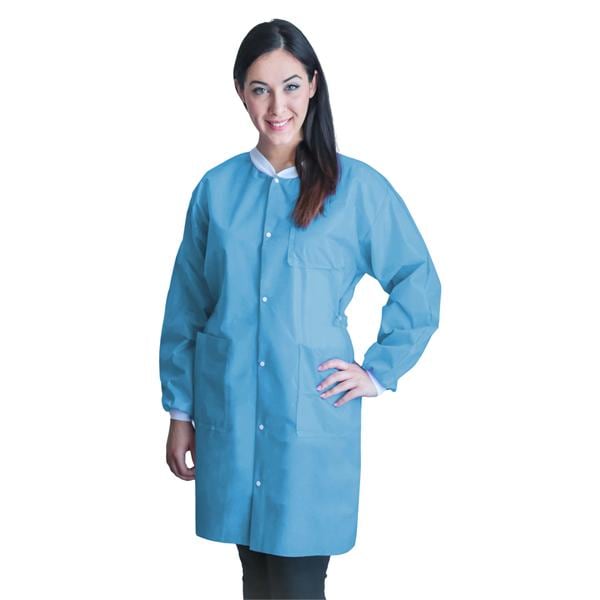 FitMe PPE Lab Coat Not Rated SMS Small Sky Blue 10/Bg