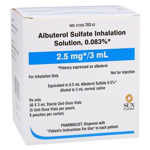 Albuterol Sulfate Inhalation Solution 0.083% Sterile Vial 3mL 30/Package