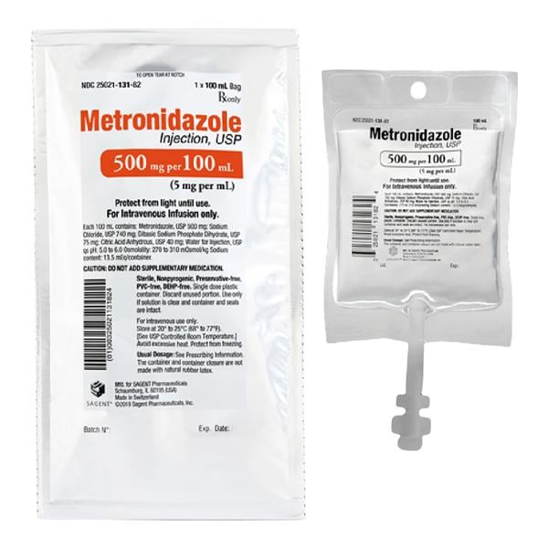 Metronidazole Injection 5mg/mL Bag 100mL 24/Bx