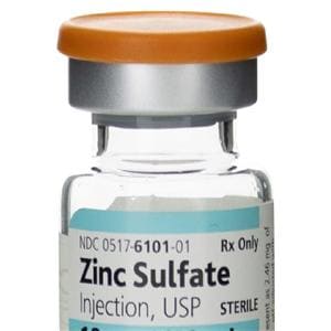 Zinc Sulfate Injection 1mg/mL Preservative Free SDV 10mL 25/Packa...