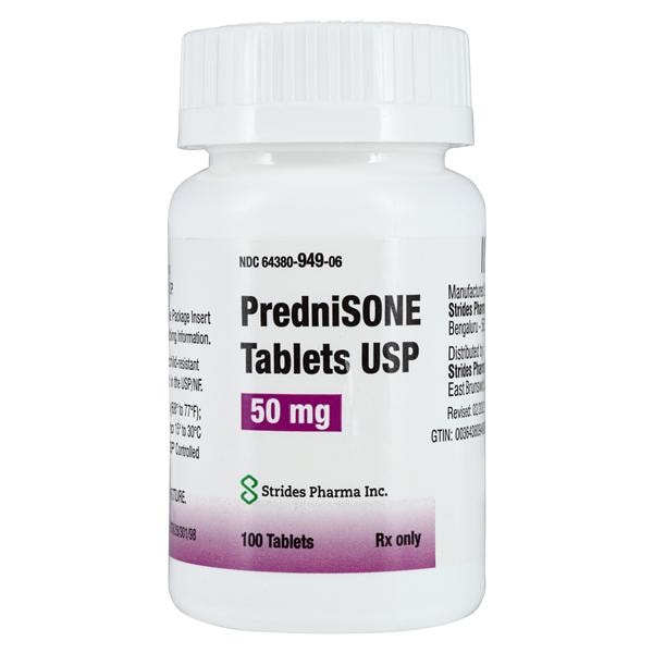 Prednisone Tablets 50mg Bottle 100/Bottle Each