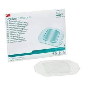 Tegaderm Acrylic Transparent Dressing 5-7/8x6" Sterile Square Adhs Trans Abs LF, 4 BX/CA