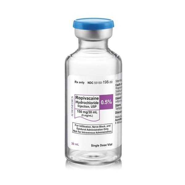 Ropivacaine HCl Injection 0.5% 5mg/mL Preservative Free SDV 30mL 25/Bx