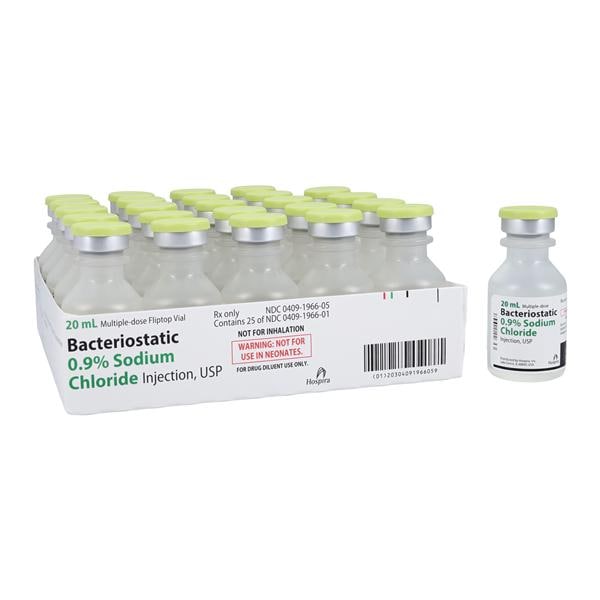 Bacteriostatic Sodium Chloride Injection 0.9% MDV 20mL 25/Package