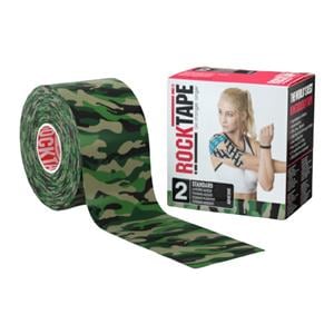 RockTape Kinesiology Tape 97% Cotton/3% Nylon 2"x16.4' Green Camo Ea