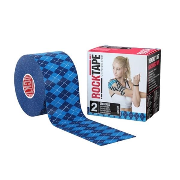 RockTape Kinesiology Tape 97% Cotton/3% Nylon 2"x16.4' Blue Ea