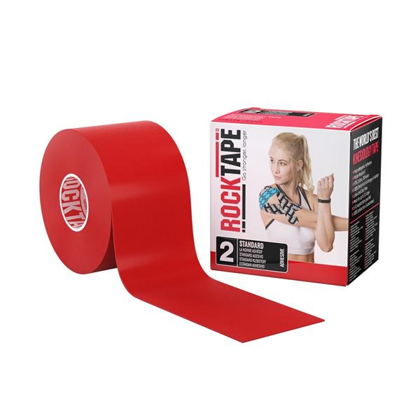 RockTape Kinesiology Tape 97% Cotton/3% Nylon 2"x16.4' Red Ea