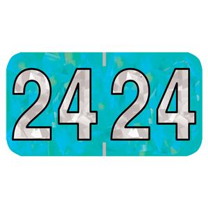 PMA Holographic 2024 End Tab Label Aqua 500/Rl