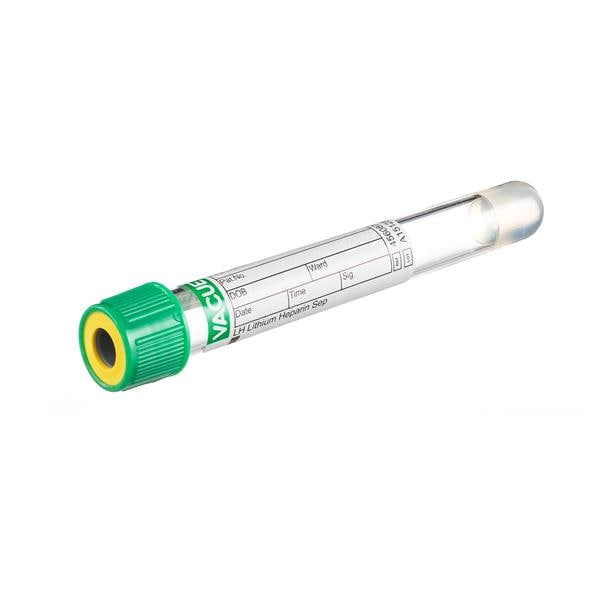 Vacuette Blood Collection Tube Green/Yellow 5mL 50/Bx, 24 BX/CA