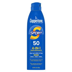 Coppertone Sport Sunscreen Spray Adult 5.5oz Water Resistant 50 SPF Ea, 12 EA/CA