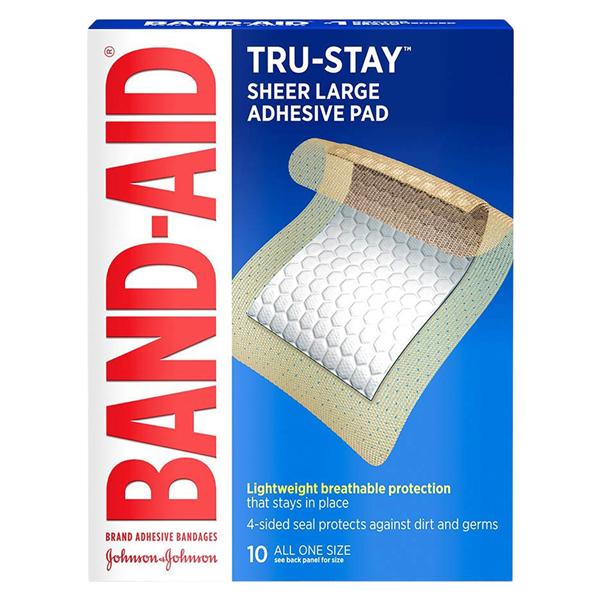 Band-Aid Adhesive Strip Bandage Plastic 2.88x4" Tan Sterile 10x24/Ca