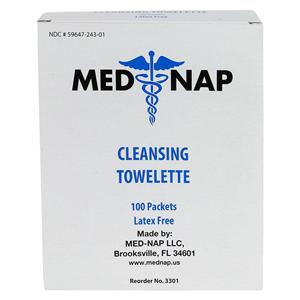 Med-Nap Cleansing Wipes "5x7" 100/Bx, 10 BX/CA