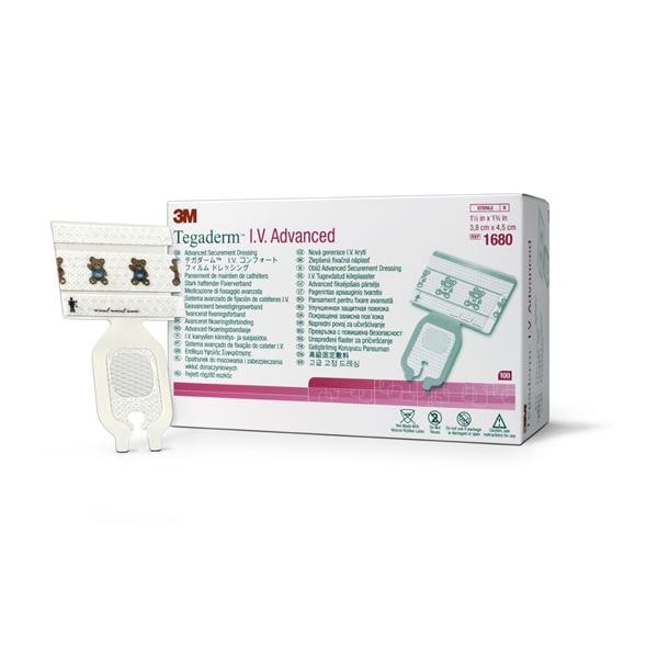 Tegaderm Film IV Dressing 1-1/2x1-3/4" Sterile Adhesive Transparent LF