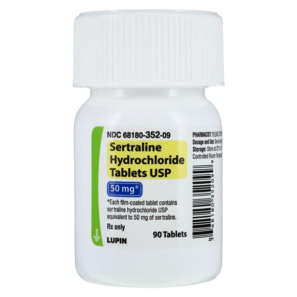 Sertraline HCl Tablets 50mg Bottle 90/Bt