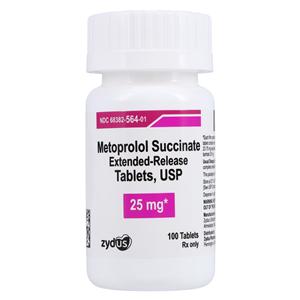 Metoprolol Succinate ER 25mg 100/Bt