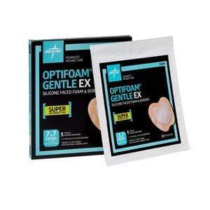 Optifoam Gentle EX Foam Sacrum Dressing 7x7" Sterile Adhesive Super Absorbent LF