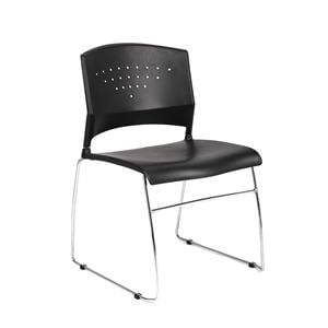 Chair Guest Stack Blk w/Chrome Frame Boss 5/Carton 5/Cr