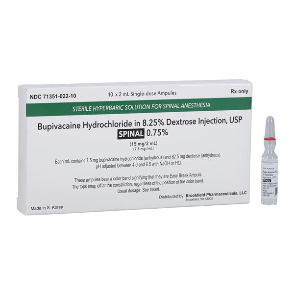 Bupivacaine Dextrose Injection 0.75% Ampule 2mL 10/Bx