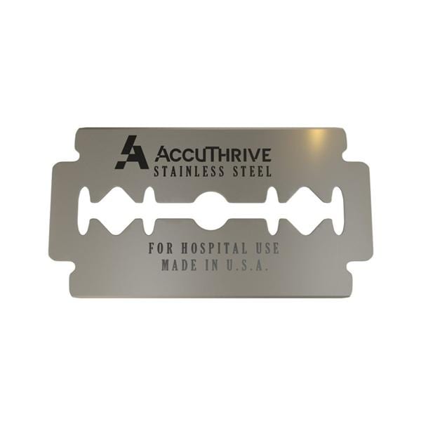 AccuThrive Stainless Steel Double Edge Prep Blade 0.004" Non-Sterile Disp 100/Bx, 10 BX/CA