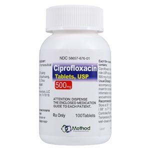 Ciprofloxacin HCl Tablets 500mg Bottle 100/Bt