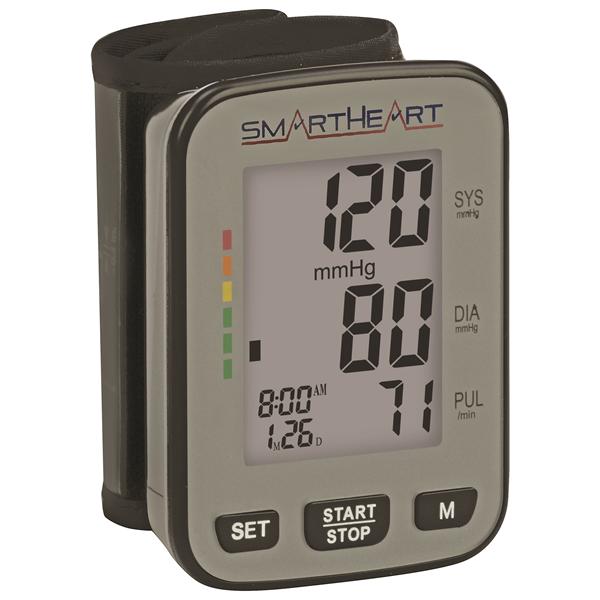 SmartHeart Blood Pressure Monitor Not Made With Natural Rubber Latex Wrist 12/Ca