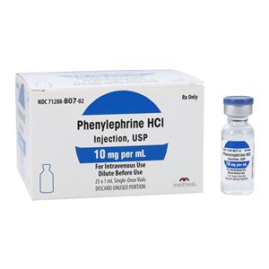 Phenylephrine HCl Injection 10mg/mL SDV 1mL 25/Bx