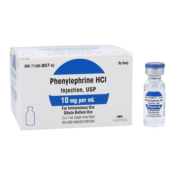 Phenylephrine HCl Injection 10mg/mL SDV 1mL 25/Package